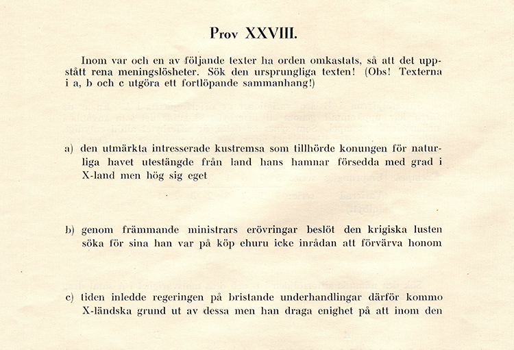 Faksimil av Prov XXVIII - transkribrering finns högre upp på denna sida